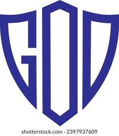 Icono de escudo de DIOS, diseño de logotipo de símbolos, logotipo de archivo vectorial, 