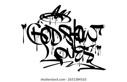 GOD SHOW LOVES word street art graffiti tagging vector