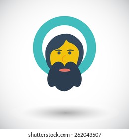 God. Single flat icon on white background. Vector illustration.
