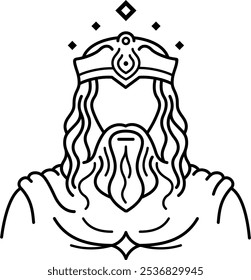 God as the supreme being, creator, and principal object of faith. Vector outline icon.