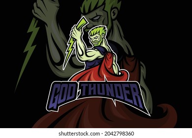 Plantilla de logotipo "God Thunder" - Esport