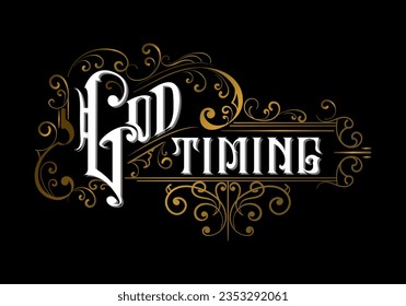 GOD TIMING lettering custom design