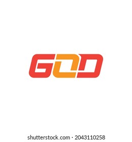 god typography in red and orange. can be used for icons or logos.