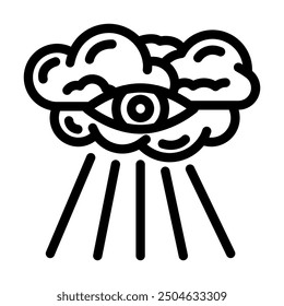 god unsolved mystery line icon vector. god unsolved mystery sign. isolated contour symbol black illustration