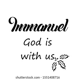 God is with us, Hand lettered Christmas quote print