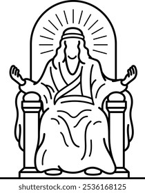The God. Vector outline icon.