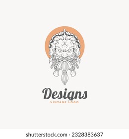 god vintage illustration logo vector