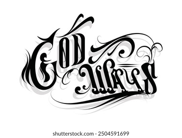 GOD WAYS lettering tattoo custom design