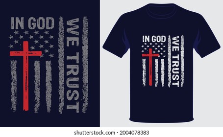 In God We Trust Usa Grunge Flag Christian Tshirt Design