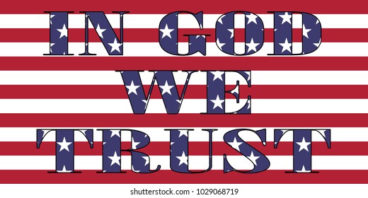 In God We Trust Words On USA Flag