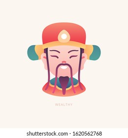 God of wealth. Chinese New Year illustration element