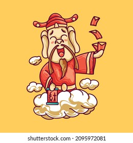 God of Wealth Chinese Object Illustration for your business or merchandise