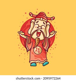 God of Wealth Chinese Object Illustration for your business or merchandise