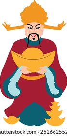 Deus da riqueza mão desenhada.eps