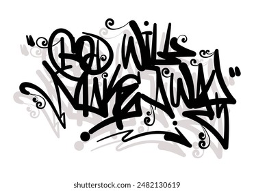 
DIOS HARÁ DISTANCIA diseño de estilo de etiqueta de graffiti