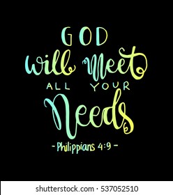 God Will Meet All Your Needs Stock Vector (Royalty Free) 537052510 ...