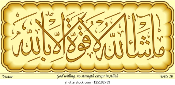 God willing, no strength except in Allah