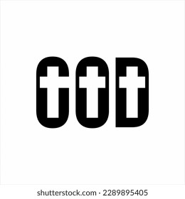 God word design with cross symbol on the letter.