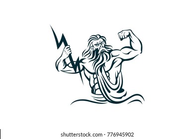 The God Zeus Holding The Lightning