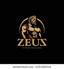 god zeus logo vector illustration