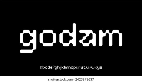 GODAM FONT VEKTOR DISPLAY FUTURISTIC Y2K CYBERPUNK