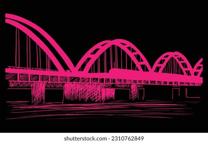 godavari bridge vector art clean background