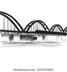 godavari bridge vector art clean background