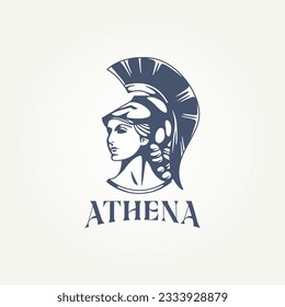 goddess athena icon logo template vector illustration design. isolated greek goddess woman concept