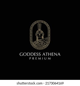 Goddess athena logo design icon template