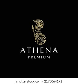 Goddess athena logo design icon template