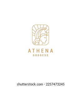 Goddess athena logo design icon template