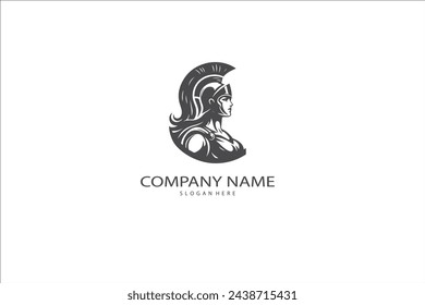 Goddess athena logo design icon template