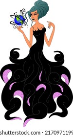 557 Tentacle girl Stock Vectors, Images & Vector Art | Shutterstock