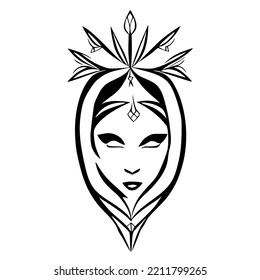 Goddess Cherokee Tribal Tattoo Design Vector