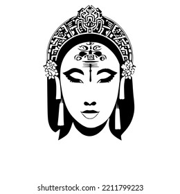 Goddess Chinese Tribal Tattoo Design Vector
