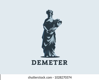 Goddess Demeter, with ears and fruit in her hand.