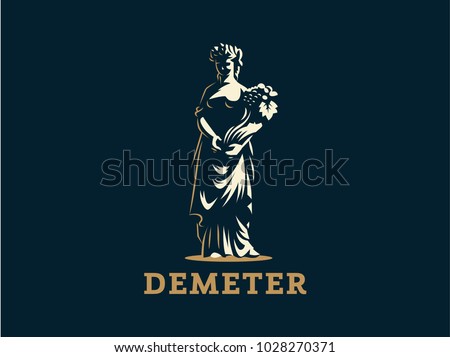 Goddess Demeter, with ears and fruit in her hand.