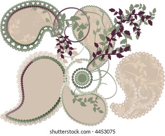 Goddess Divine nature Paisley Elements.