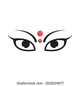 goddess durga eyes, hindu deity icon isolated