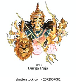 129 Durga puja watercolor Images, Stock Photos & Vectors | Shutterstock