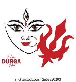 Diosa Durga Media Cara con Trishul y Mandala