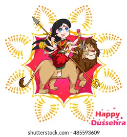 Goddess Durga for Happy Dussehra in vector