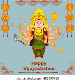 Goddess Durga for Happy Dussehra in vector