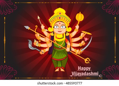 Goddess Durga for Happy Dussehra in vector