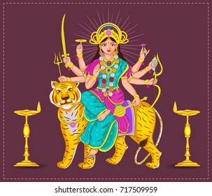 Goddess Durga for happy navaratri India festive 