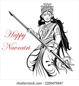 Diosa Durga, feliz Durga Puja Subh Navratri, feliz ilustración vectorial del festival indio Dasara