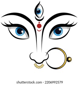 Diosa Durga, feliz Durga Puja Subh Navratri, feliz ilustración vectorial del festival indio Dasara