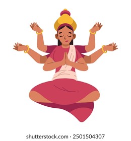 goddess durga in meditation isolated