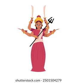 goddess durga of navratri festival isolated