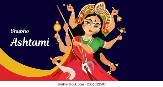 Goddess Durga Shubh Navratri Indian Festival Of Durga Mata Shubh Durga Ashtami Celebrate Navratri With Goddess Durga Idol